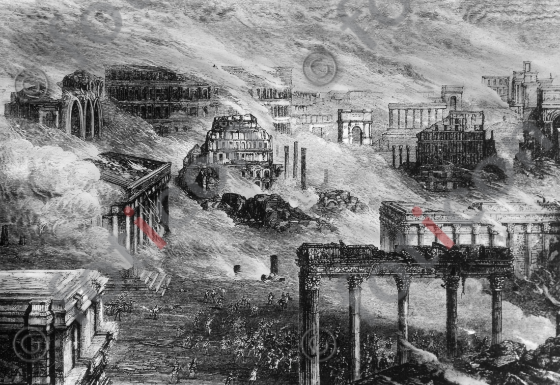Der Große Brand Roms | The Great Fire of Rome - Foto foticon-simon-107-044-sw.jpg | foticon.de - Bilddatenbank für Motive aus Geschichte und Kultur